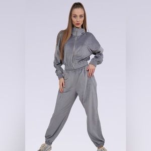 Minark Women's Tracksuit Set Velour Sweatsuit Casual Zip up 2 Piece